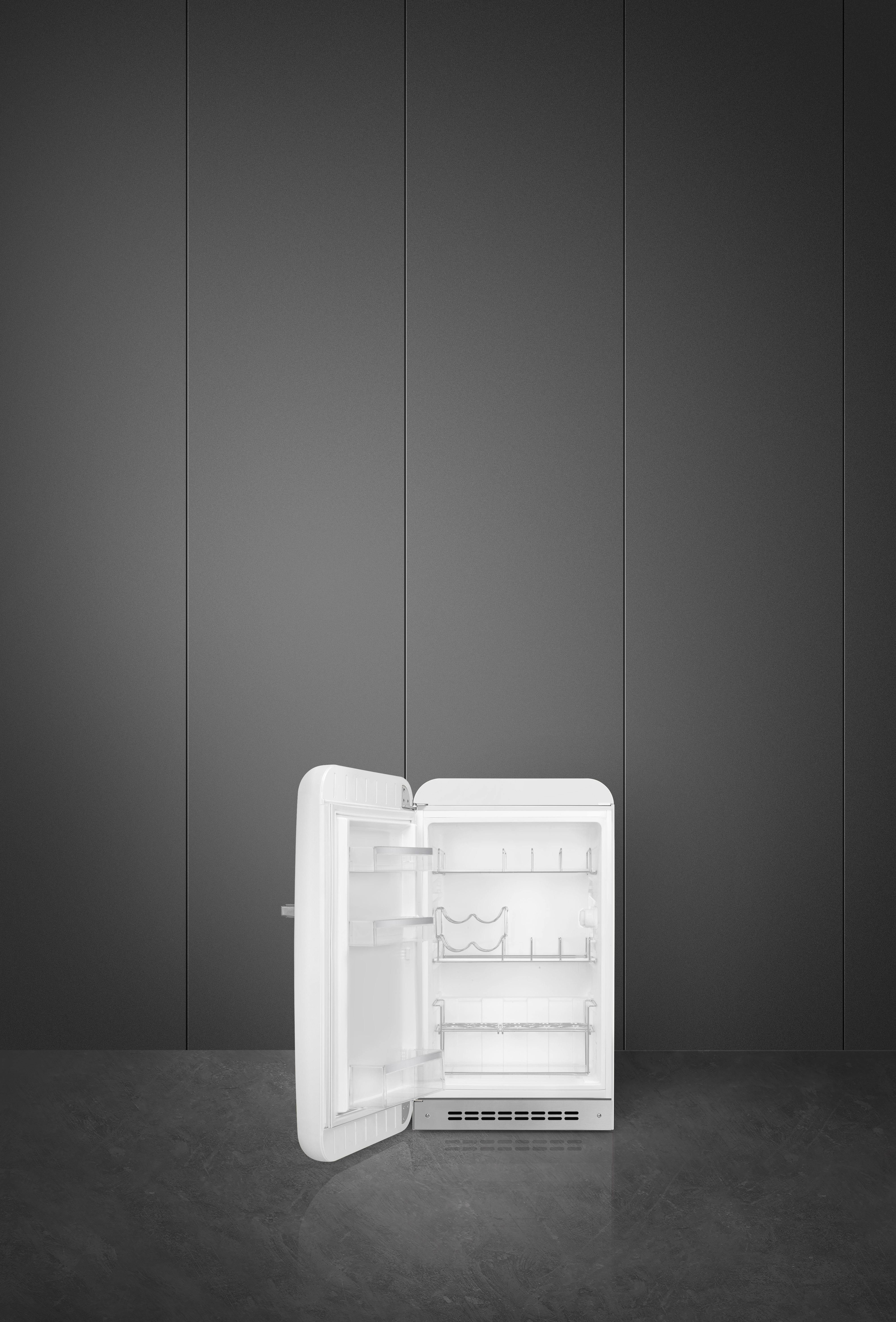 50's Style, Stand-Kühlschrank, Happy Homebar, 1-türig, 54 cm, Linksanschlag, Weiß