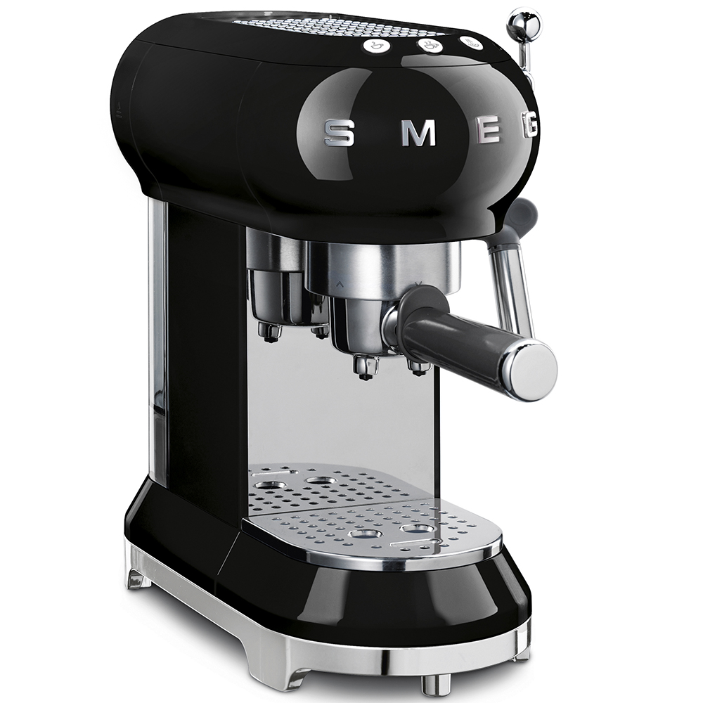 50's Retro Style, Espresso-Kaffeemaschine, Schwarz
