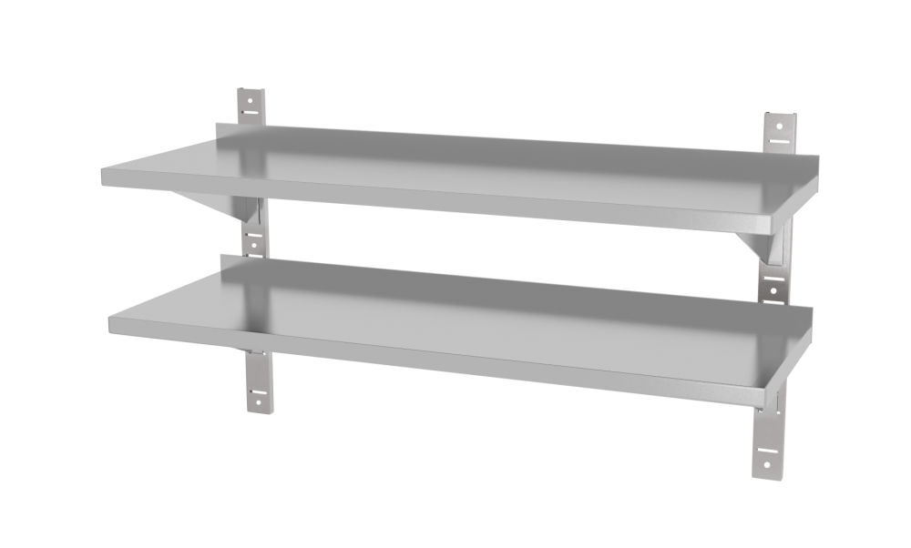 Verstellbares Doppel-Wandregal mit zwei Stahlschienen, HENDI, 1200x300x(H)600mm
