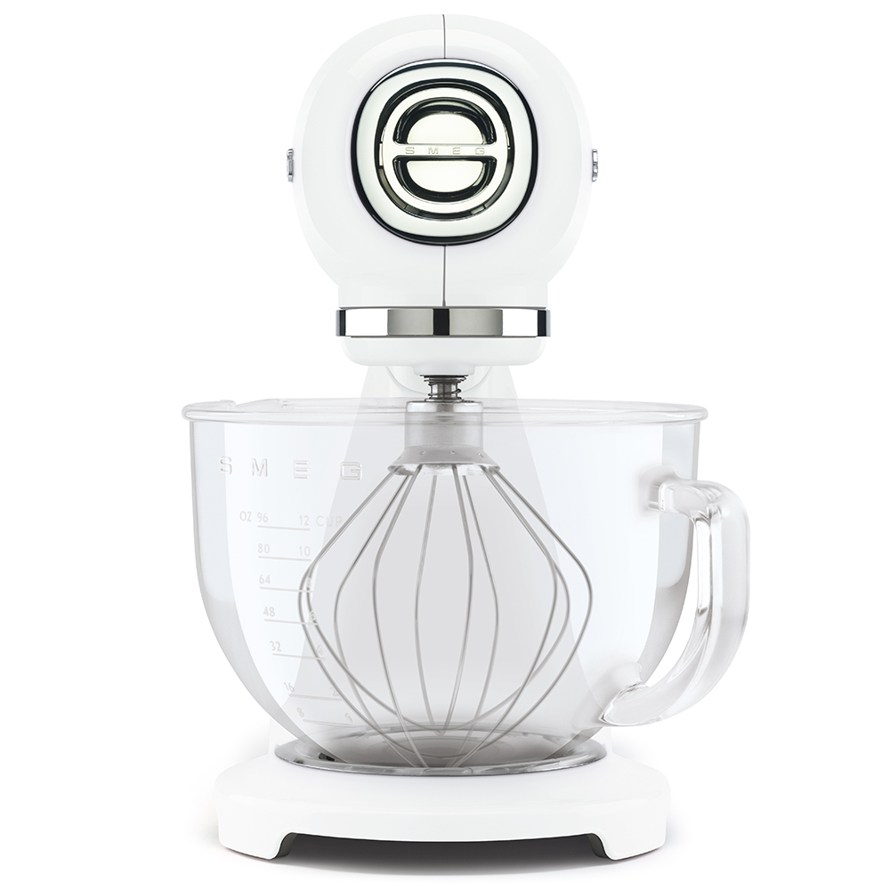 50's Retro Style, Küchenmaschine mit 4,8 L Glasschüssel, Full-Color  Weiß