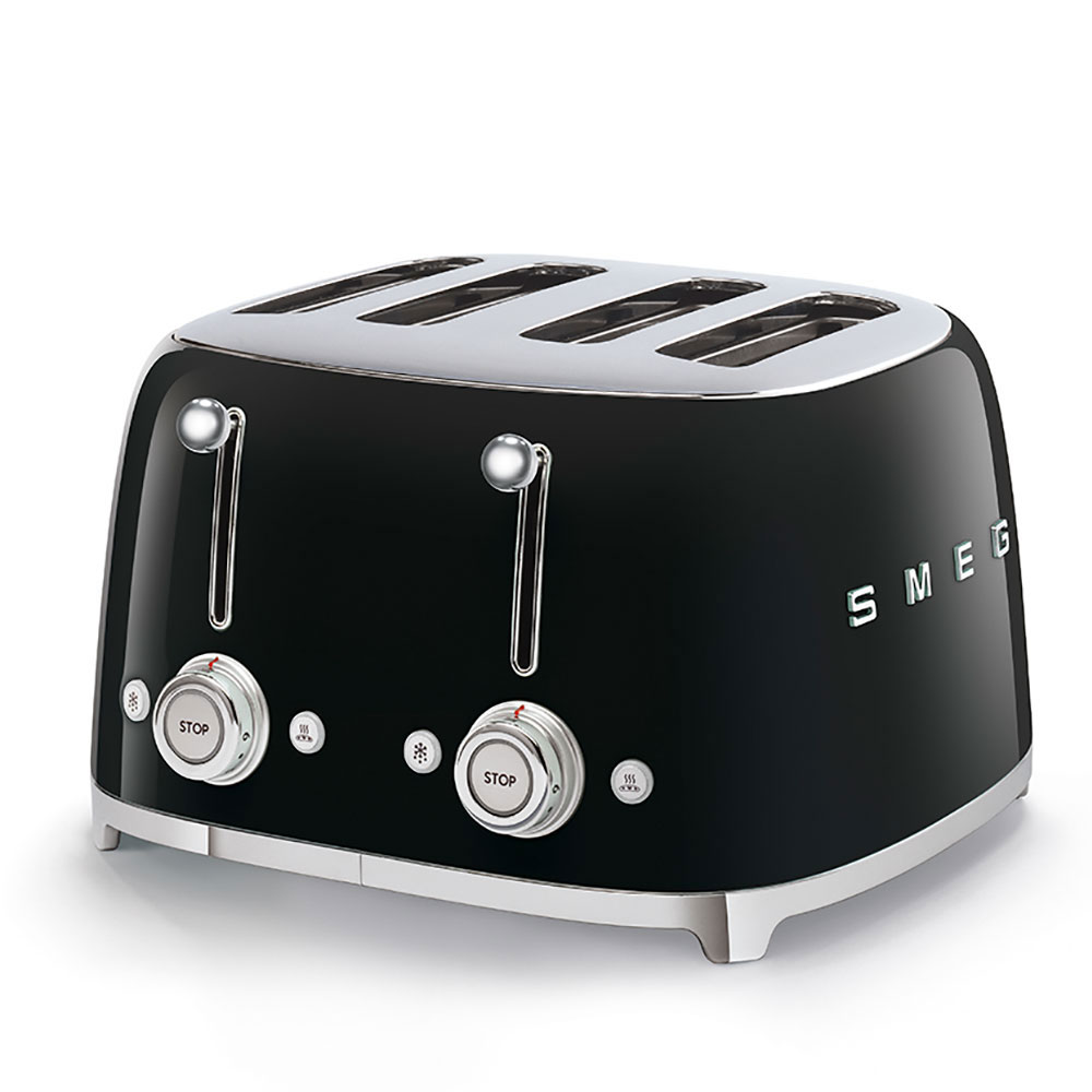 50's Retro Style, Toaster, 4 Scheiben, Schwarz