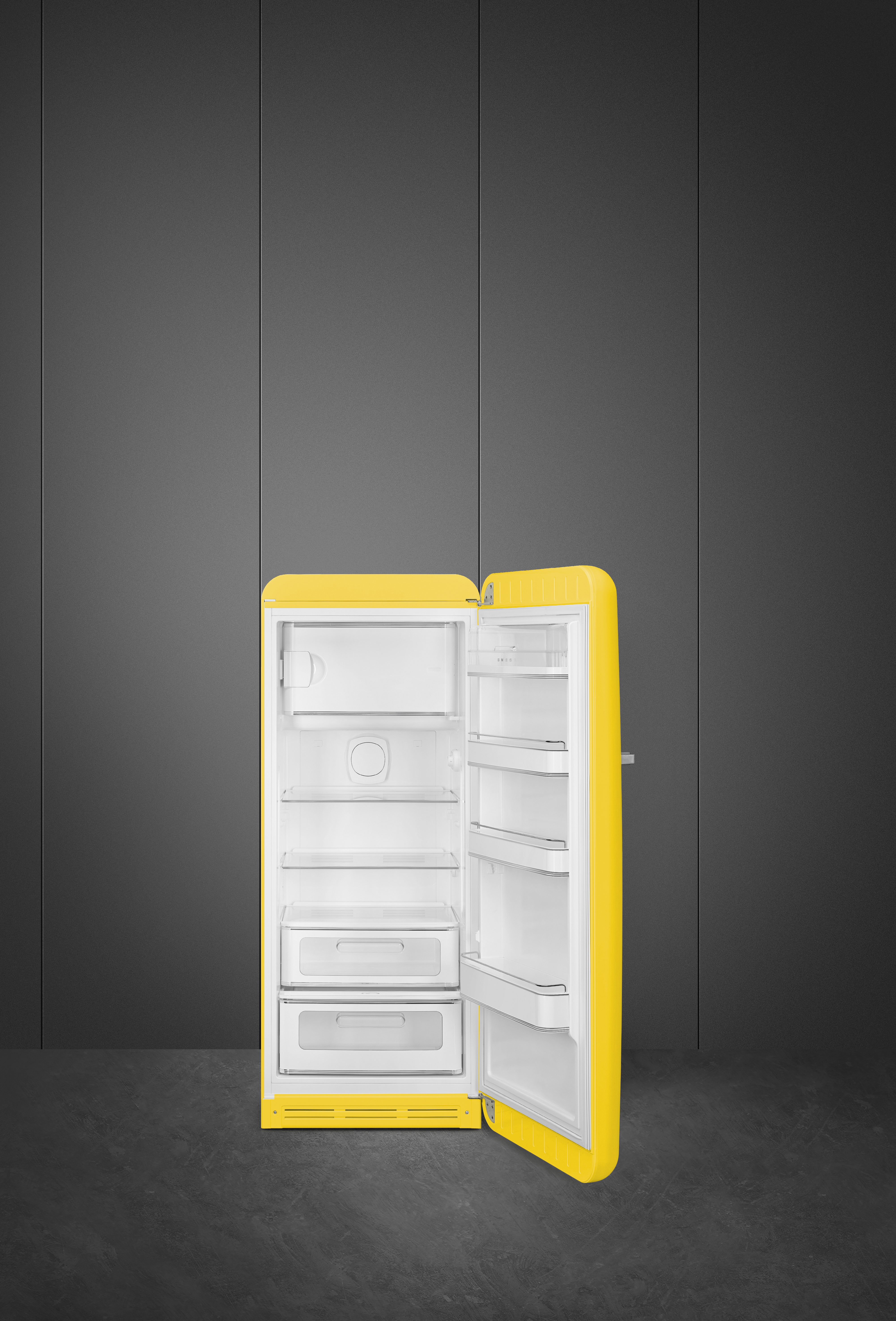 50's Style, Stand-Kühlschrank, 1-türig, 60 cm, Gelb, Rechtsanschlag