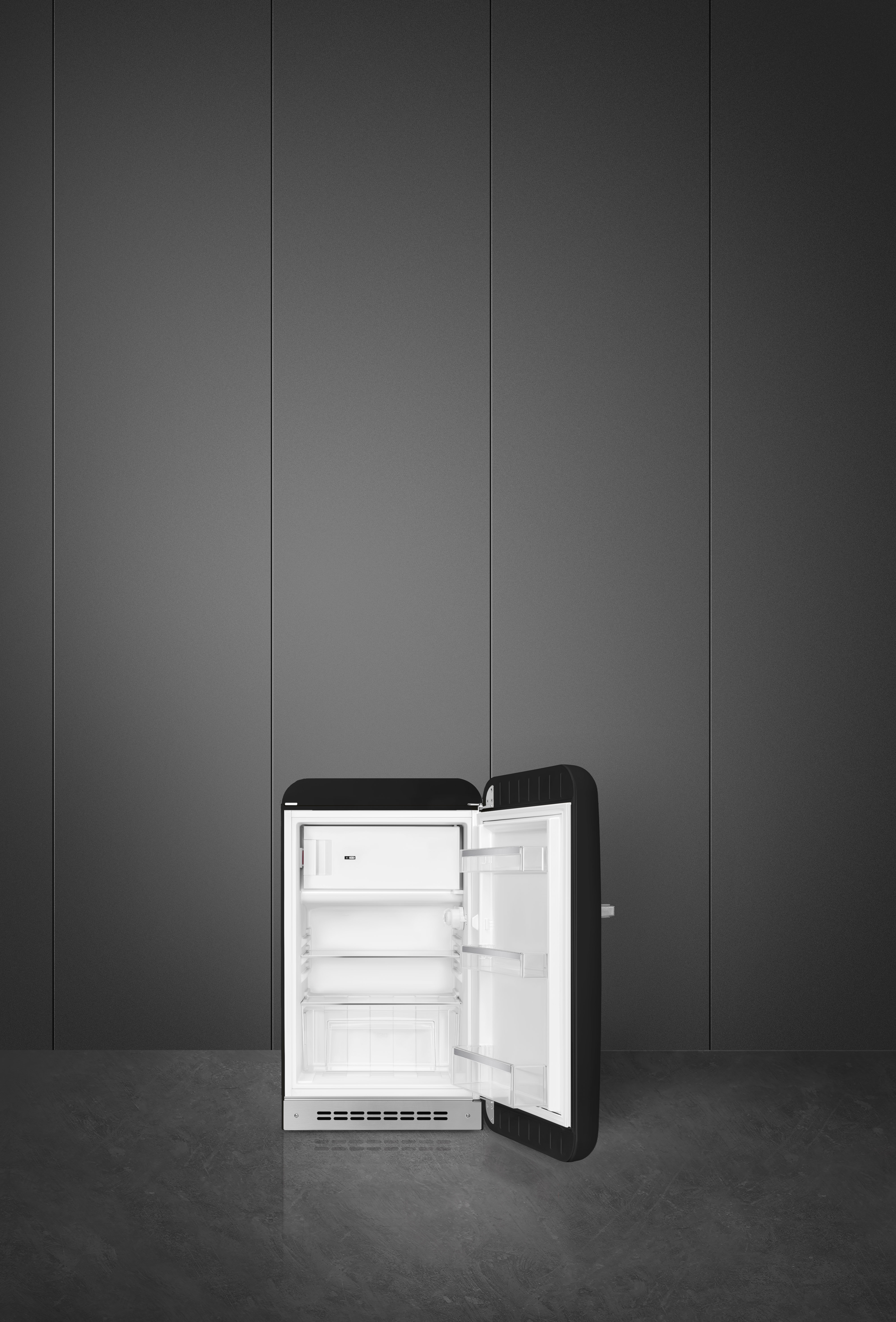 50's Style, Stand-Kühlschrank, 1-türig, 54 cm, Rechtsanschlag, Schwarz