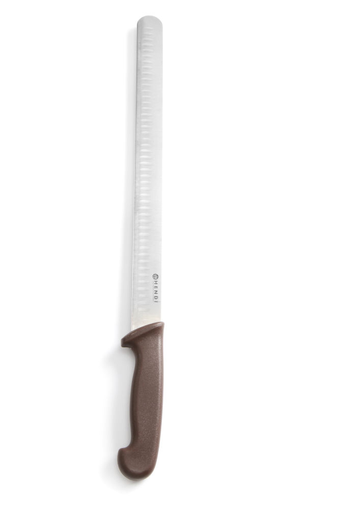 Schinken-Lachsmesser "HACCP", braun, 350 mm, mit Kunststoffgriff