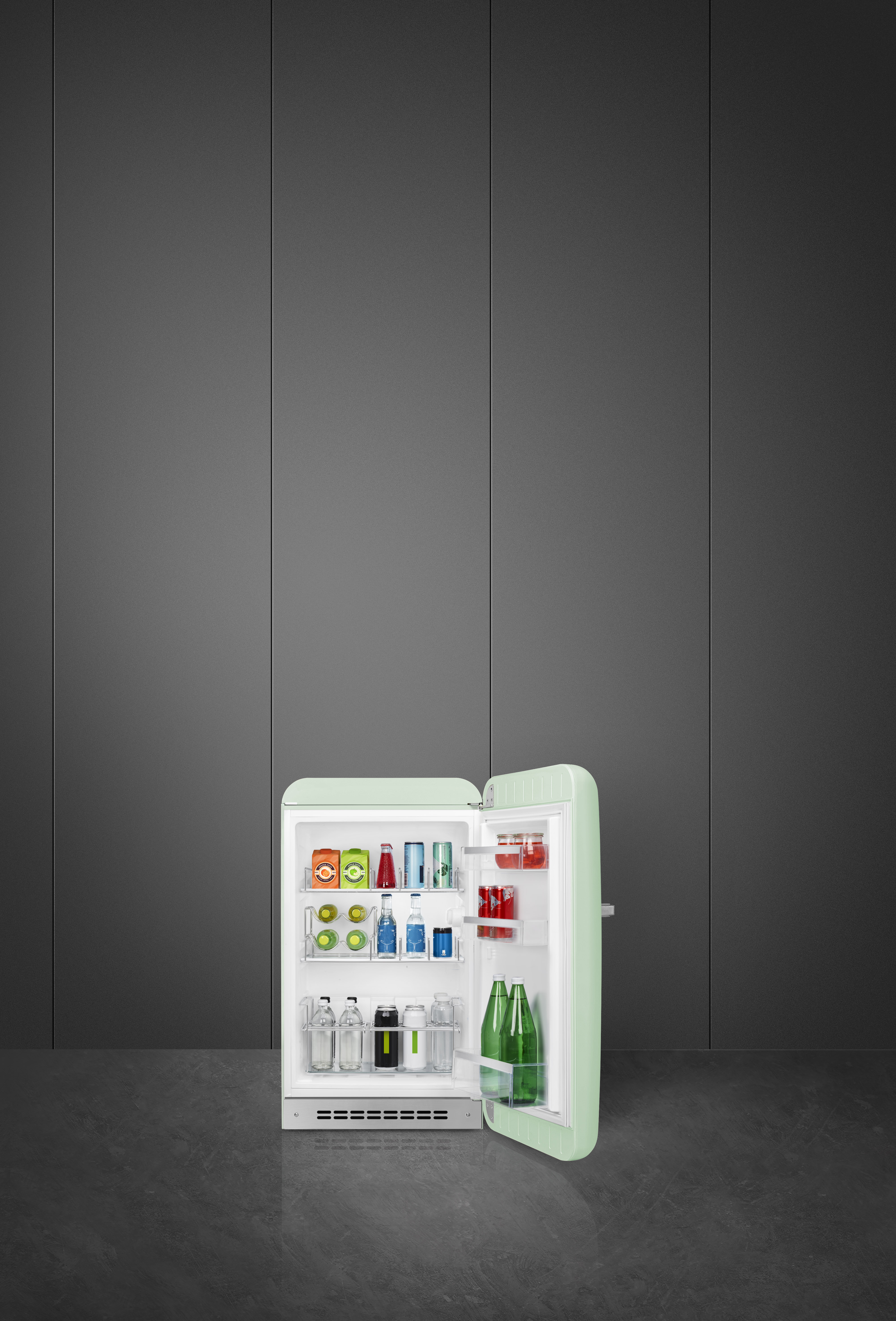 50's Style, Stand-Kühlschrank, Happy Homebar, 1-türig, 54 cm, Rechtsanschlag, Pastellgrün