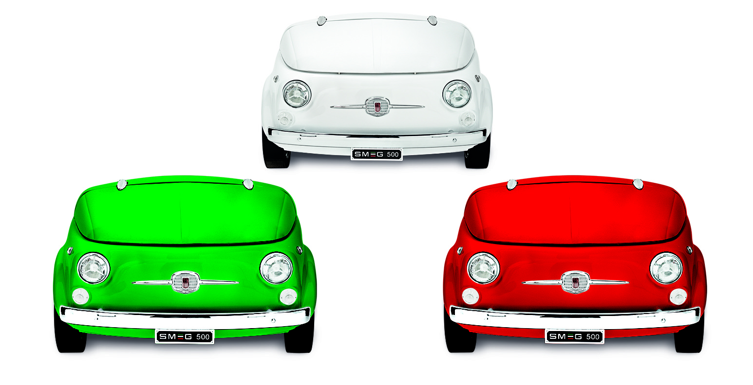 50's Style, Kühlvitrine-Minibar, Fiat 500 Retro, Grün