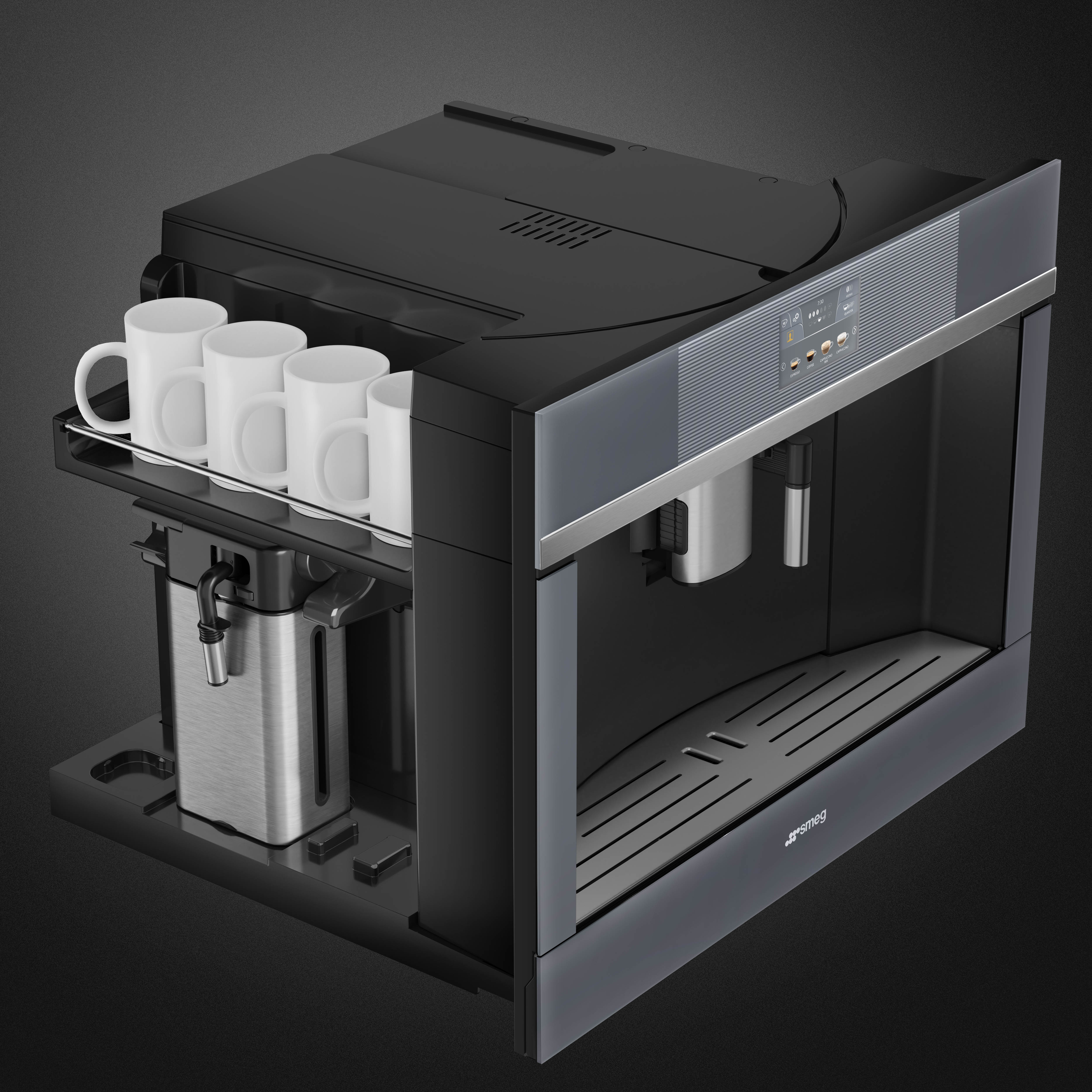 Kompakt-Kaffeevollautomat, 45 cm, Silberglas