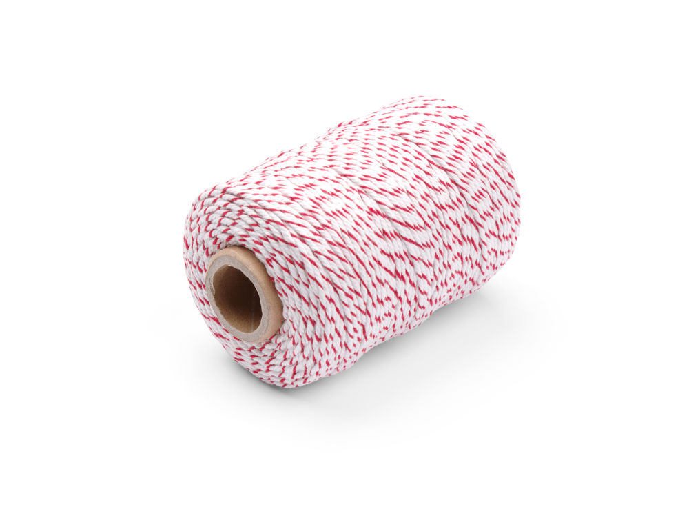 Bratenschnur aus Baumwolle rot-weiß, 200g