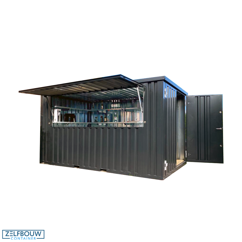 Leih-Party See Container Bar / Foodtruck Container in schwarz 