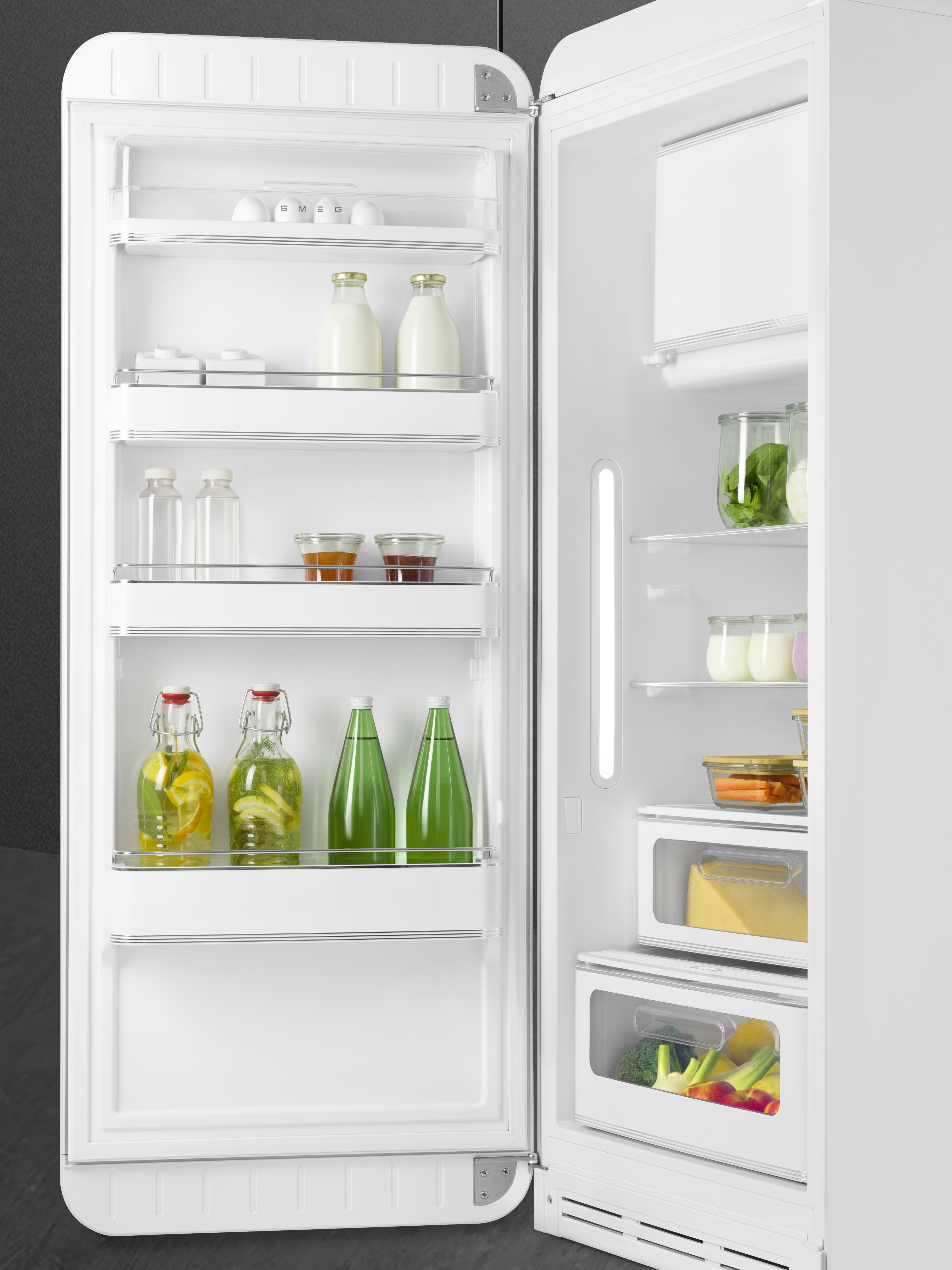 50's Style, Stand-Kühlschrank, 1-türig, 60 cm, Weiß, Linksanschlag