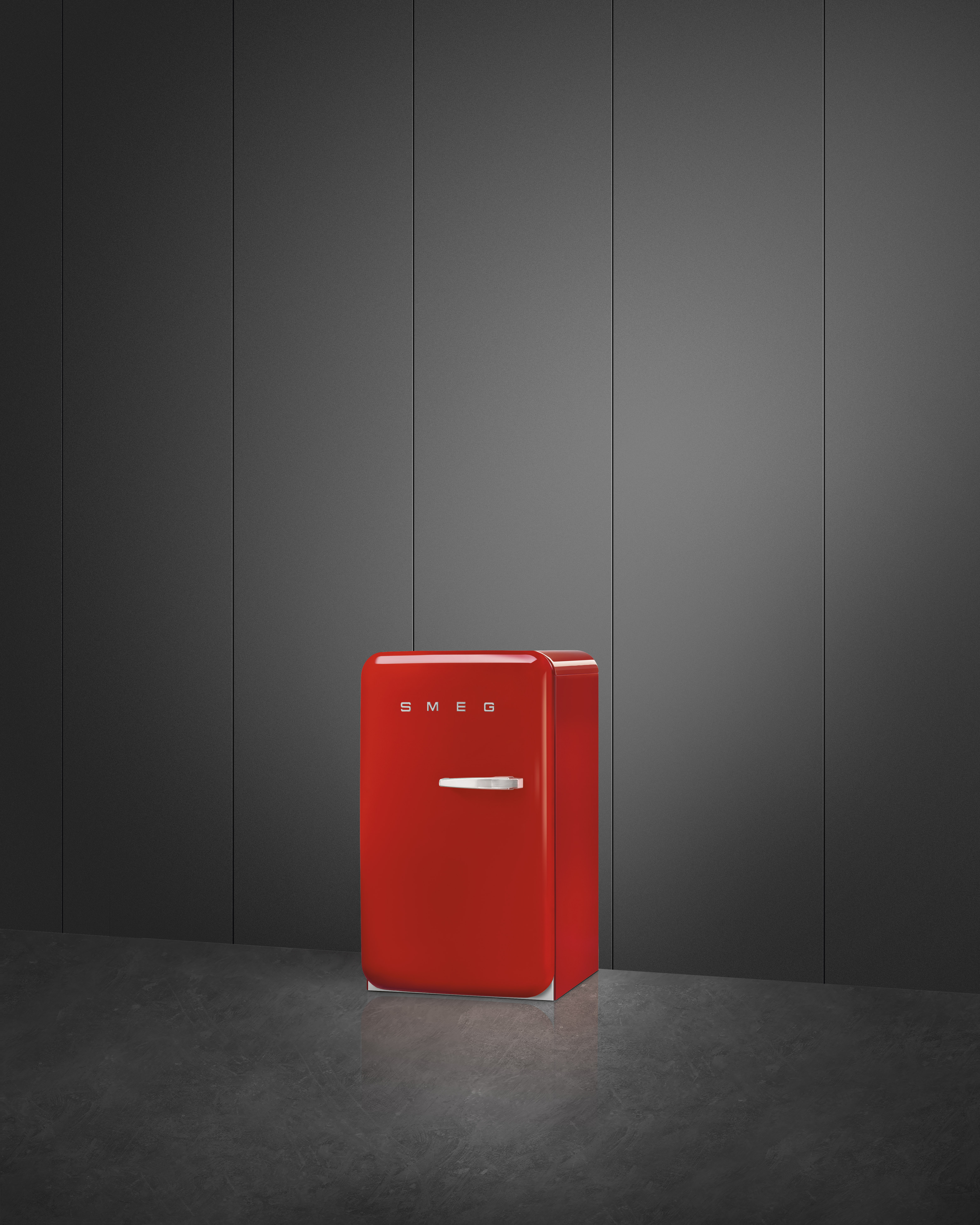 50's Style, Stand-Kühlschrank, Happy Homebar, 1-türig, 54 cm, Linksanschlag, Rot