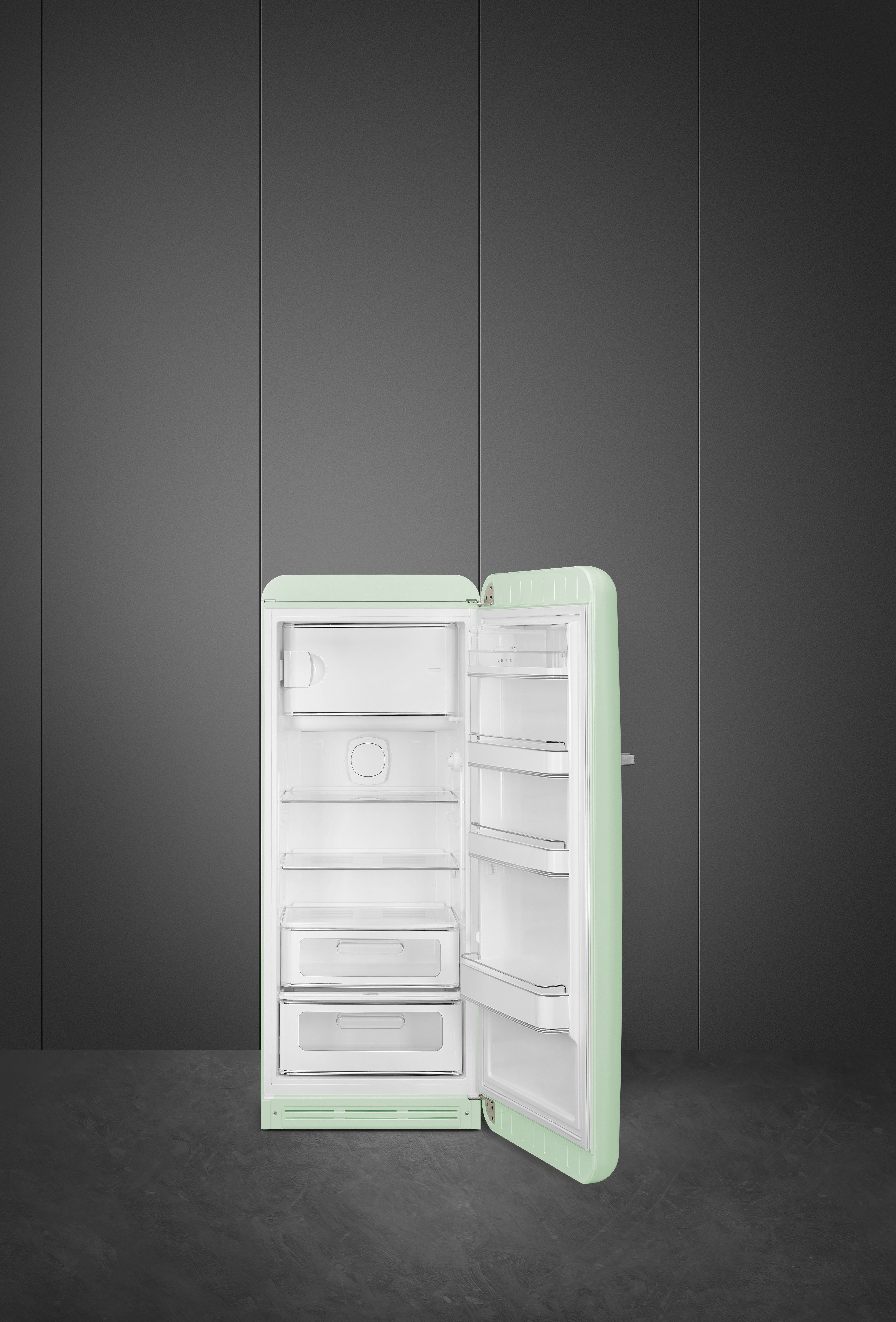 50's Style, Stand-Kühlschrank, 1-türig, 60 cm, Pastellgrün, Rechtsanschlag