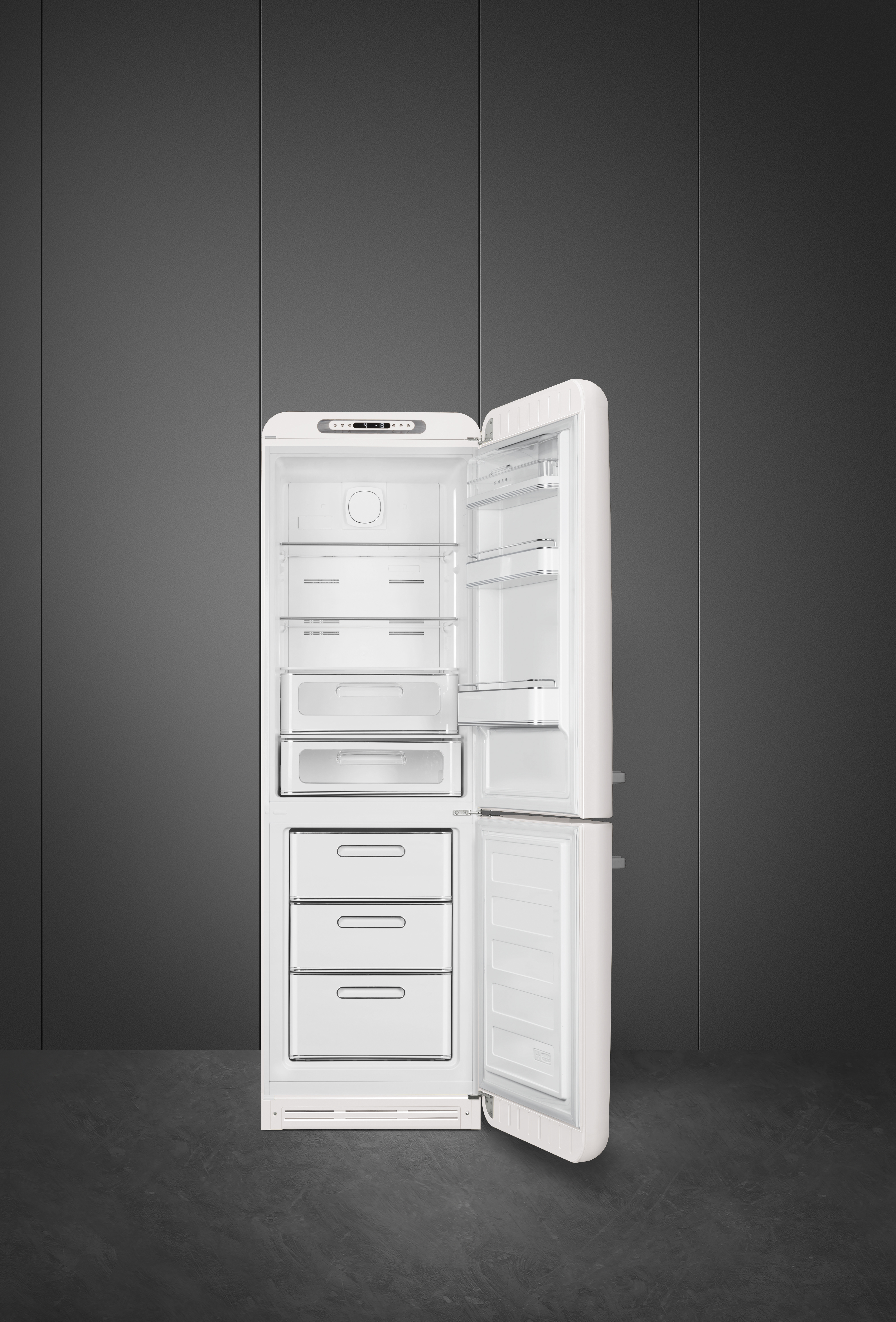 50's Style, Kühlschrank , 2-türig, 60 cm, Weiß, Rechtsanschlag