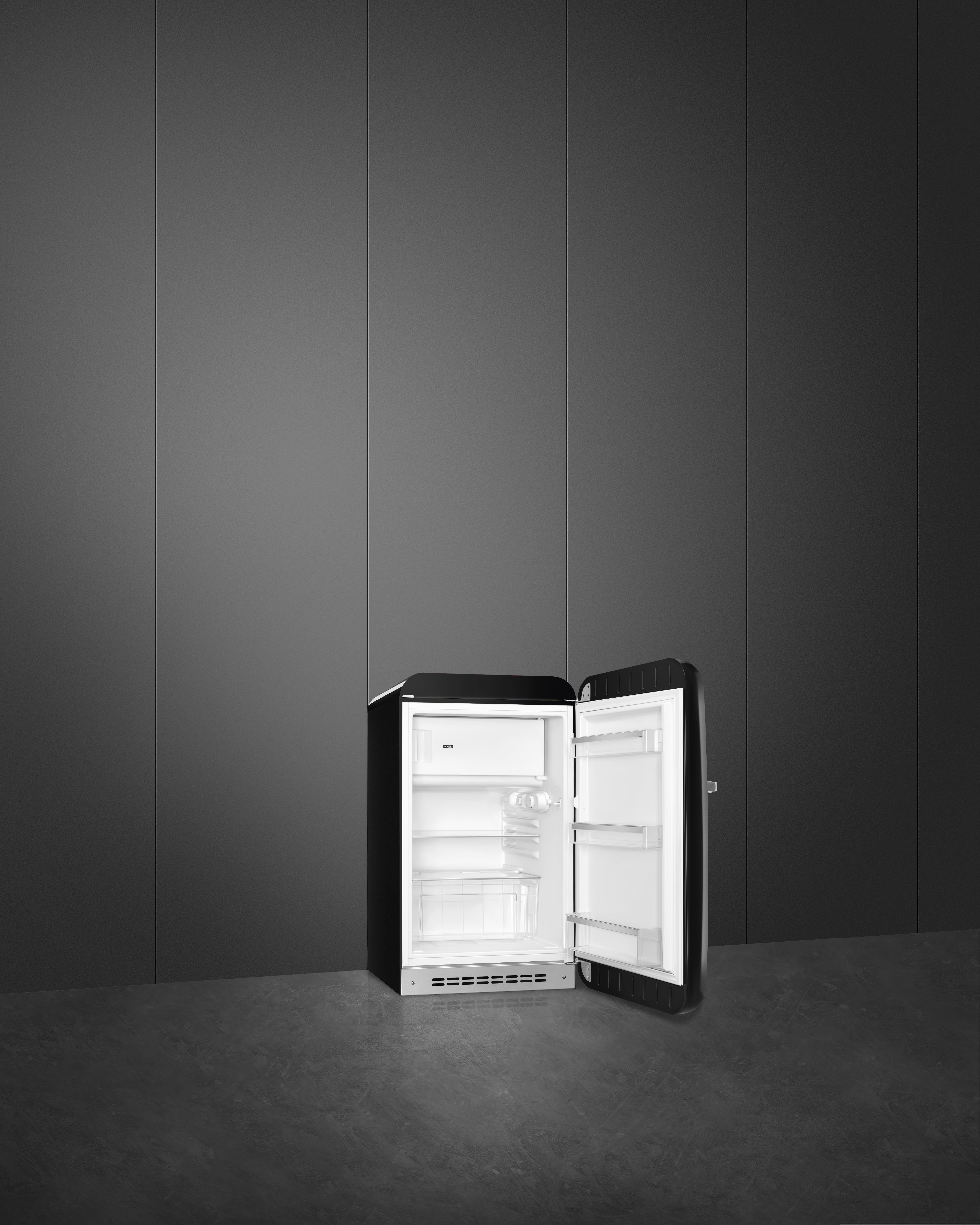 50's Style, Stand-Kühlschrank, 1-türig, 54 cm, Rechtsanschlag, Schwarz