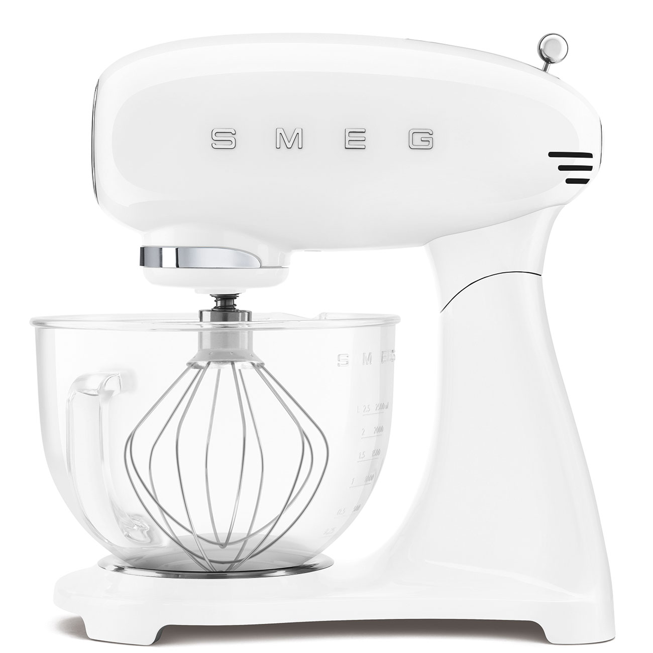 50's Retro Style, Küchenmaschine mit 4,8 L Glasschüssel, Full-Color  Weiß