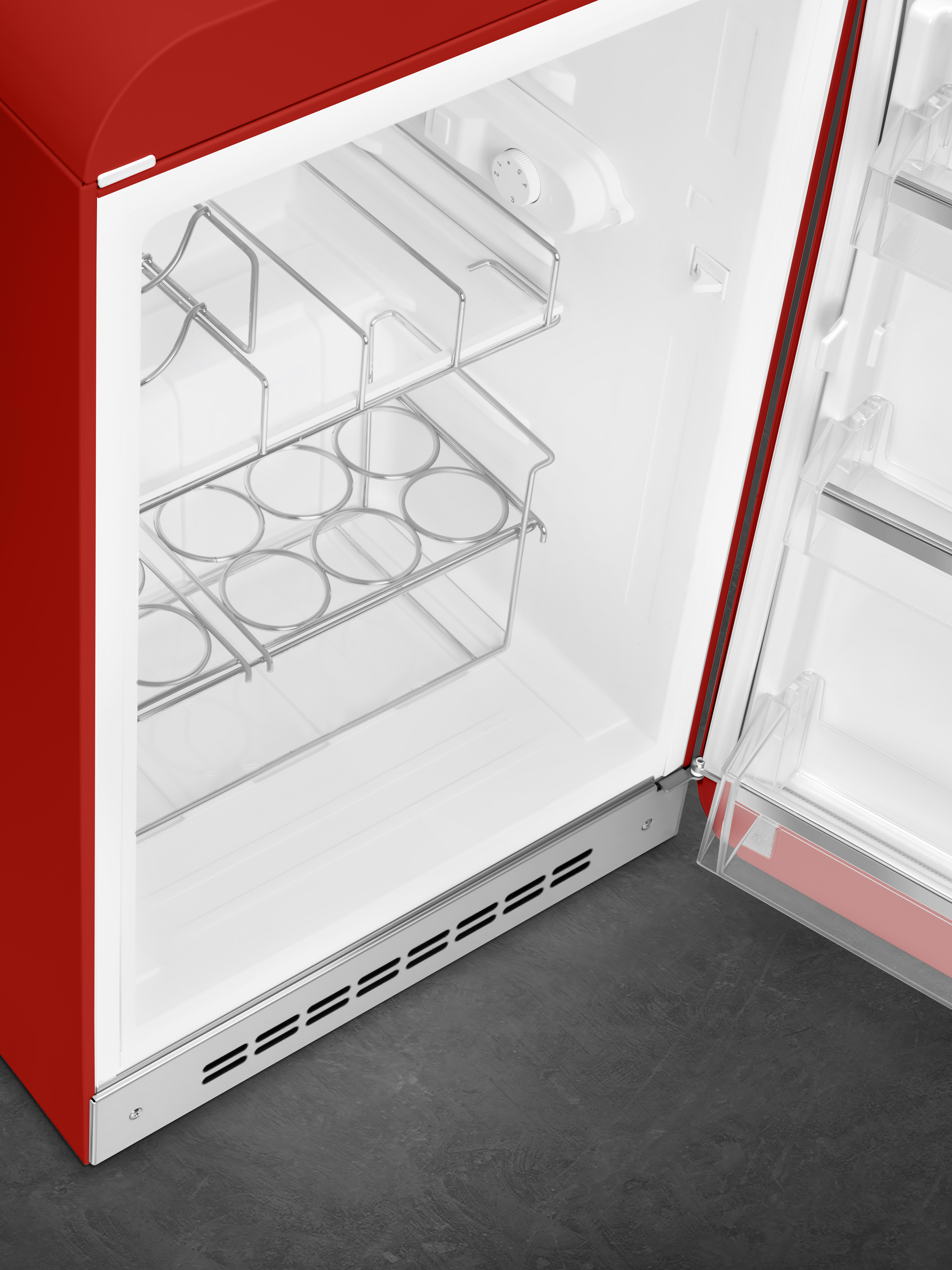 50's Style, Stand-Kühlschrank, Happy Homebar, 1-türig, 54 cm, Rechtsanschlag, Rot