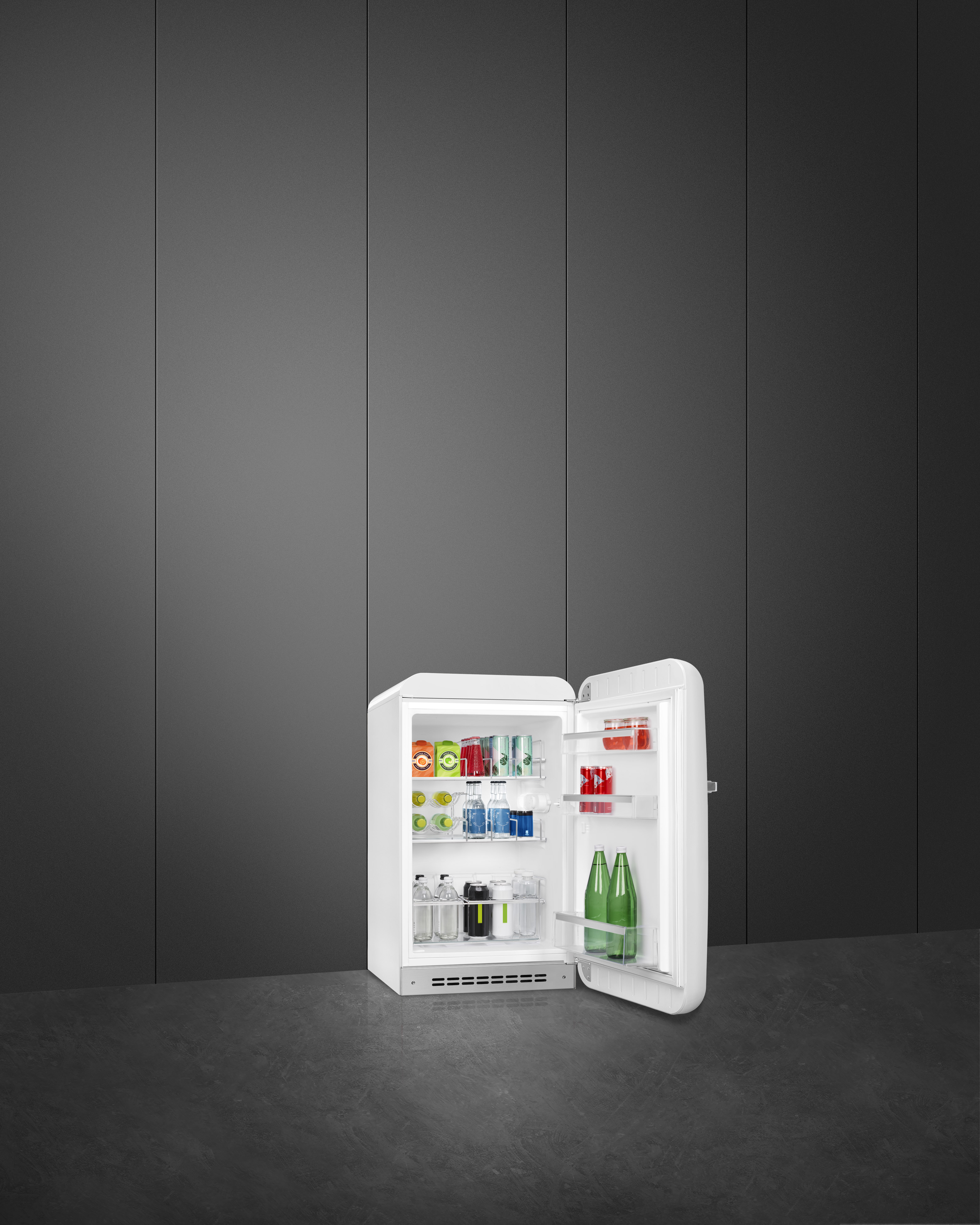 50's Style, Stand-Kühlschrank, Happy Homebar, 1-türig, 54 cm, Rechtsanschlag, Weiß