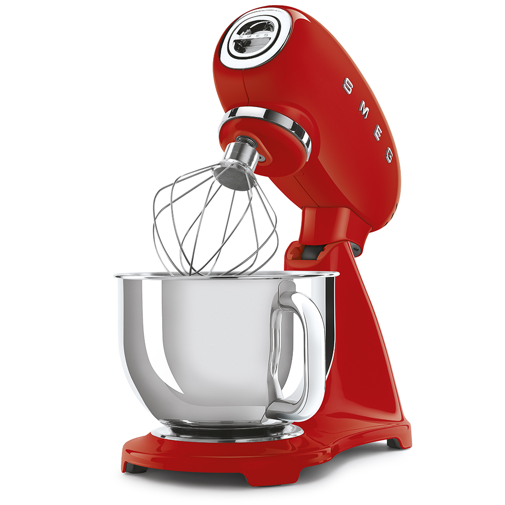 50'S Retro Style, Küchenmaschine mit 4,8 L Edelstahlschüssel,Full Colour Rot