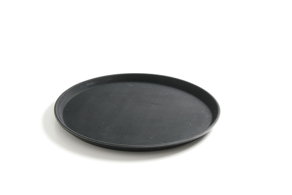 Serviertablett, ø280 mm rund, schwarz
