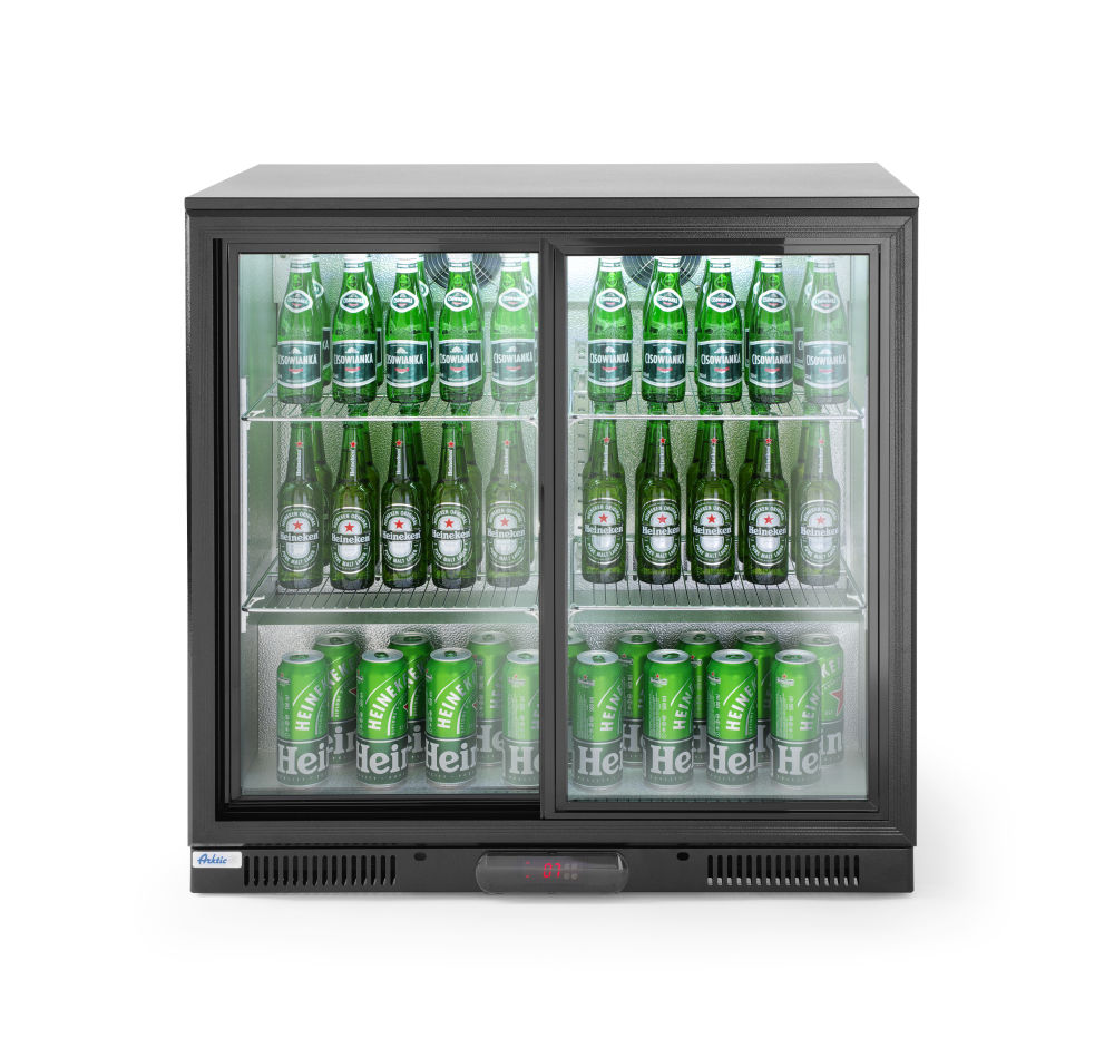 Bar Kühlschrank mit Schiebetüren 228 L, 2˚/10˚C, 900x500x(H)900 mm